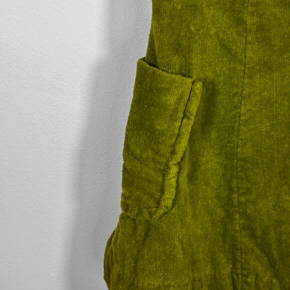 Vintage 1970s Bardinella Designs Terry Cloth Vest Olive Green Cover Up Button Up - Picture 10 of 16